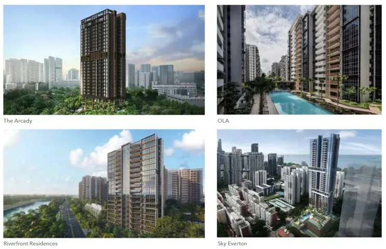 KSH Holdings developments including The Arcady, OLA, Riverfront Residences and Sky Everton