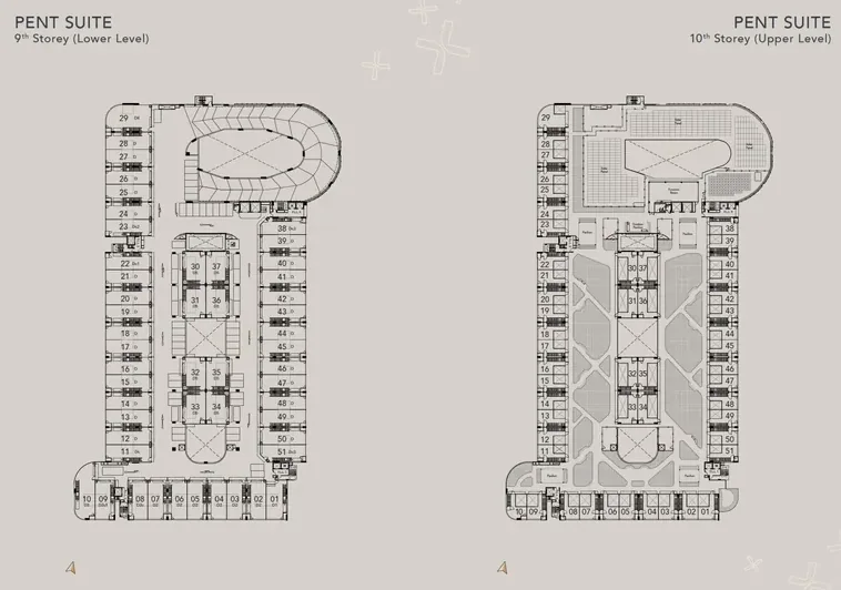 GATE+ Pent Suite floor plan, 9th and 10th storey